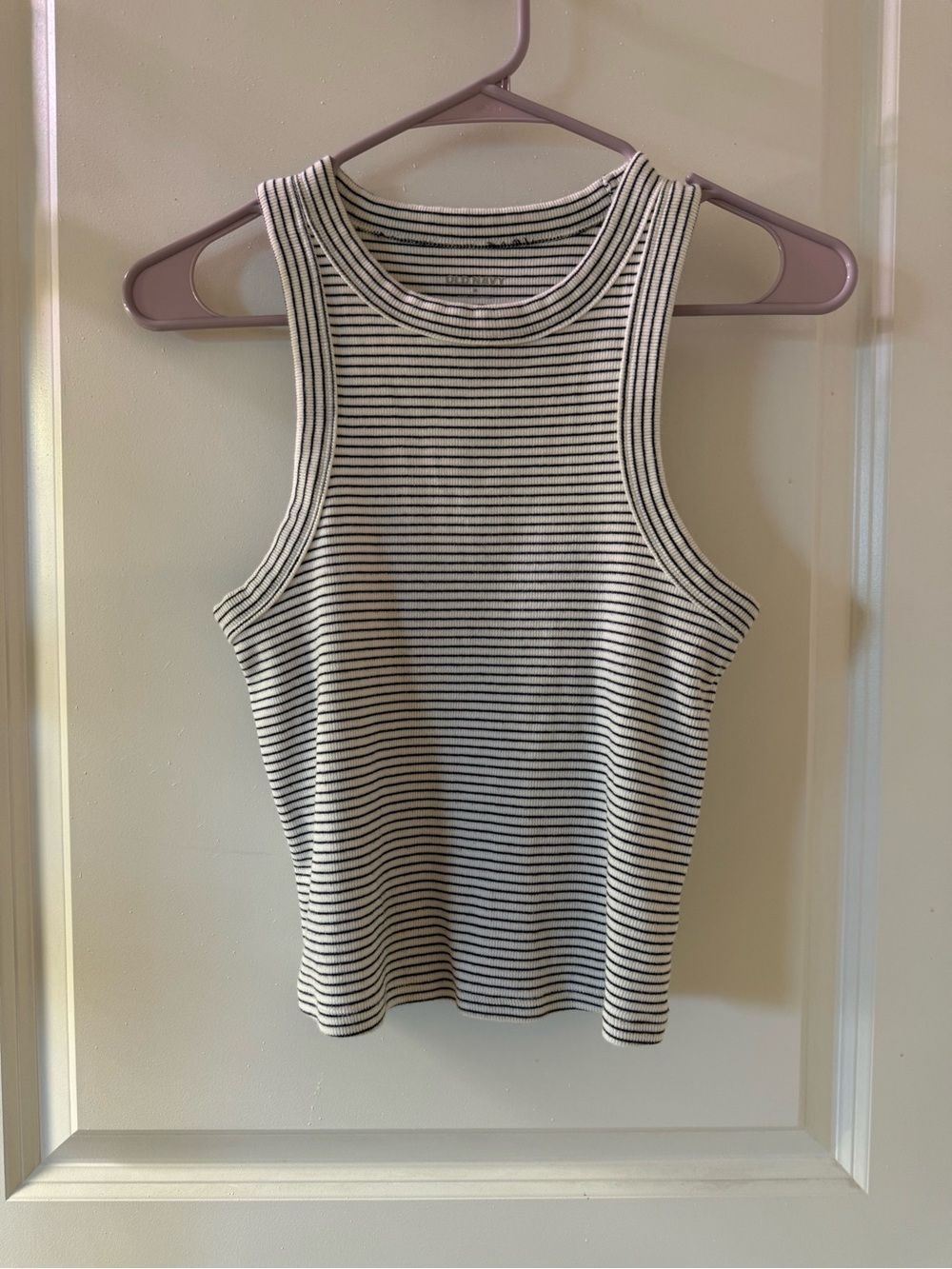 Old Navy Black & White Striped Ribbed Tank